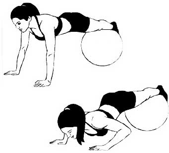 Упражнения для груди на фитболе. 